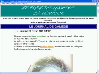 Pays du Monde - Climat, M�t�o - le cyclone Gam�de � La R�union