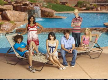 Here is Ashley with her co-stars on.. Music - Ashley Tisdale