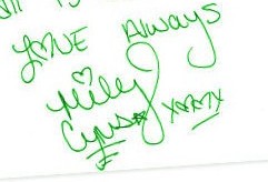 miley's autograph!!!! -  Cinema, tv - TV series - 